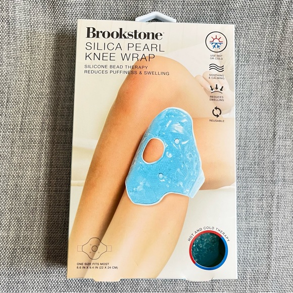 Brookstone Ice Pack Reusable Hot Cold Knee Wrap Silicone Bead Reduces Swelling - Picture 10 of 10